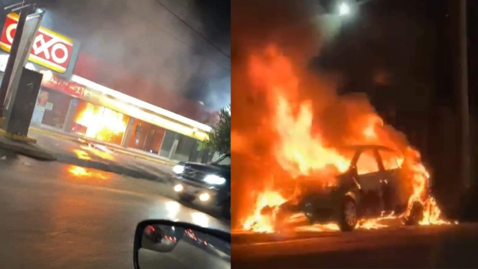 Noche de terror en México: Grupo armado incendia autos y comercios en Guanajuato