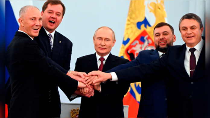 Putin celebra la anexión de territorios de Ucrania a Rusia