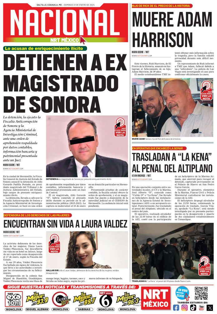 Portada del 21 de enero de 2024