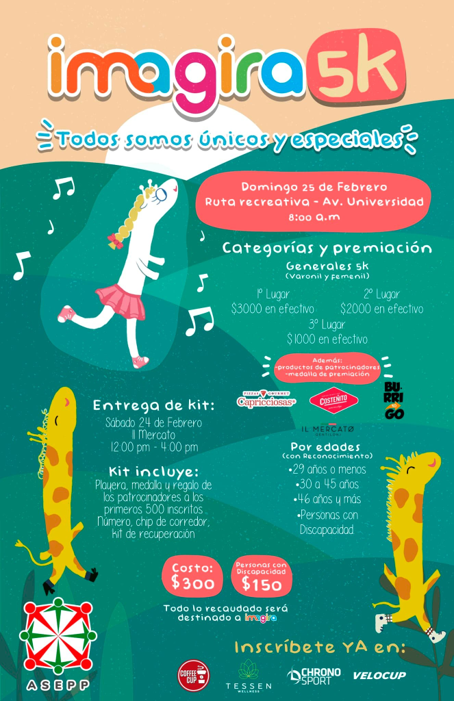 Imagira 5K, invitan a correr por la inclusión