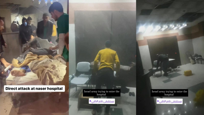 Las fuerzas de Israel lanzan ataque al Hospital Nasser en Gaza