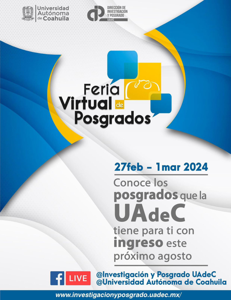 UAdeC invita a su 'Feria Virtual de Posgrados'