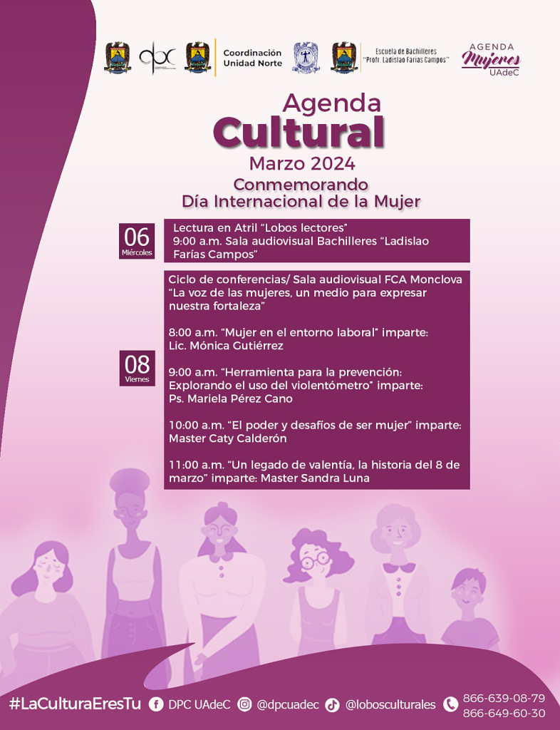 UAdeC invita a las actividades para Conmemorar el Día Internacional de la Mujer