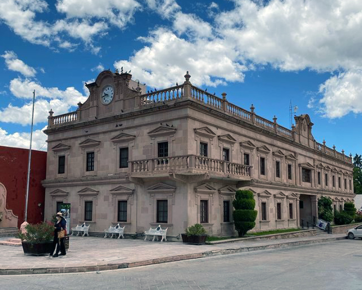 Viñedos en Parras de la Fuente, con hileras de vides y montañas al fondo.