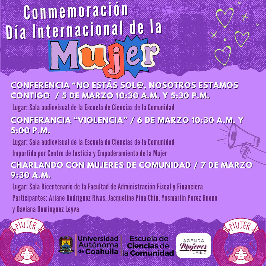 UAdeC Unidad Torreón conmemorará el Día Internacional de la Mujer con diversas actividades