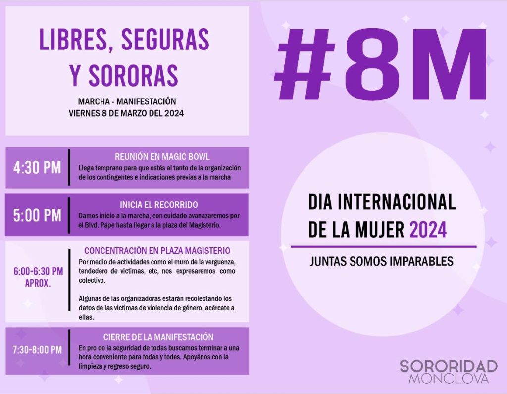 Marcha 8M en Coahuila: Todo lo que necesitas saber