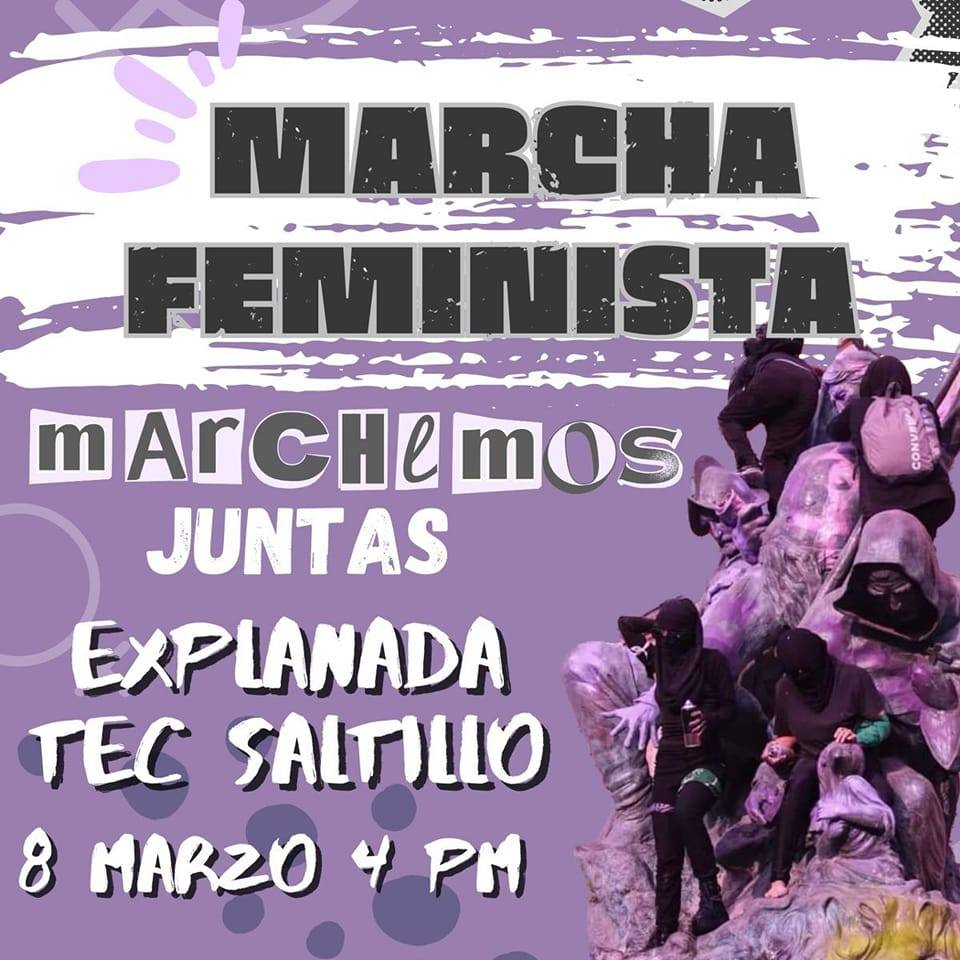 Habrá en Saltillo dos Marchas del 8M, Día Internacional de la Mujer
