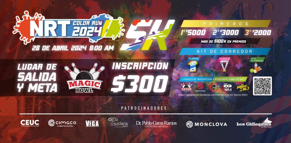 ¿Estás listo? Este domingo es la Carrera NRT Color Run 2024