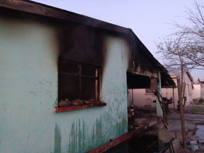 La vivienda afectada en incendio en la carbonífera