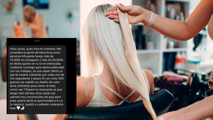Exhiben a 'influencer' en Monclova: Quería extensiones gratis