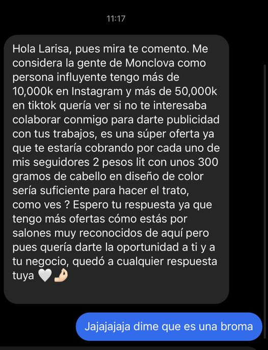 Exhiben a 'influencer' en Monclova: Quería extensiones gratis Exhiben a 'influencer' en Monclova: Quería extensiones gratis