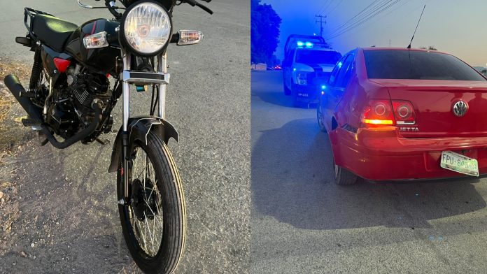 Vuela motociclista al chocar con automóvil que se le atravesó
