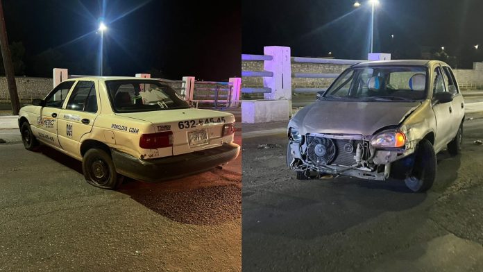 A punto de caer al río ebrio tras chocar con un taxi