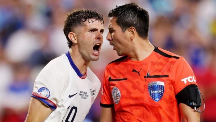 El motivo de la controversia entre el árbitro y Christian Pulisic en la Copa América 2024