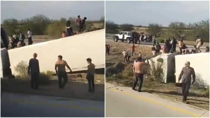 Volcadura de tráiler con migrantes en Navojoa, Sonora deja tres fallecidos