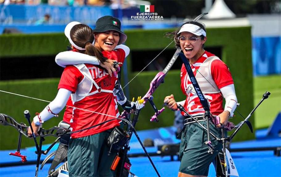 El Ejército, Fuerza Aérea y Guardia Nacional felicitan al equipo mexicano de tiro con arco femenil