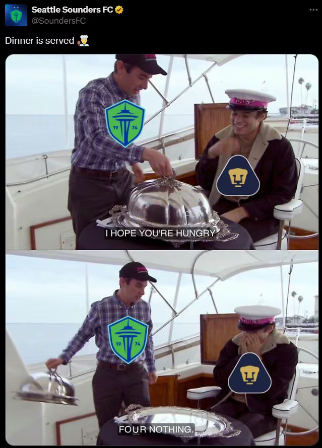 Seattle Sounders se burla de Pumas en redes tras eliminarlos de la Leagues Cup Seattle Sounders se burla de Pumas en redes tras eliminarlos de la Leagues Cup