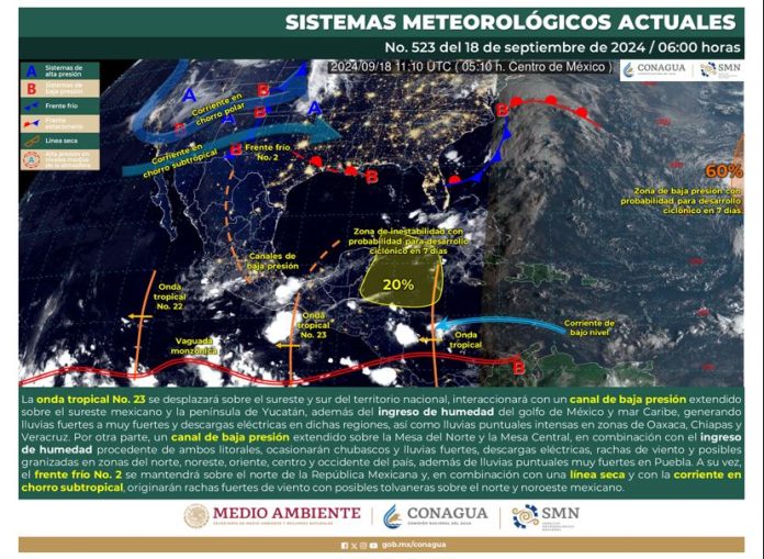 Frente frío número 2 generará chubascos y fuertes vientos en Coahuila
