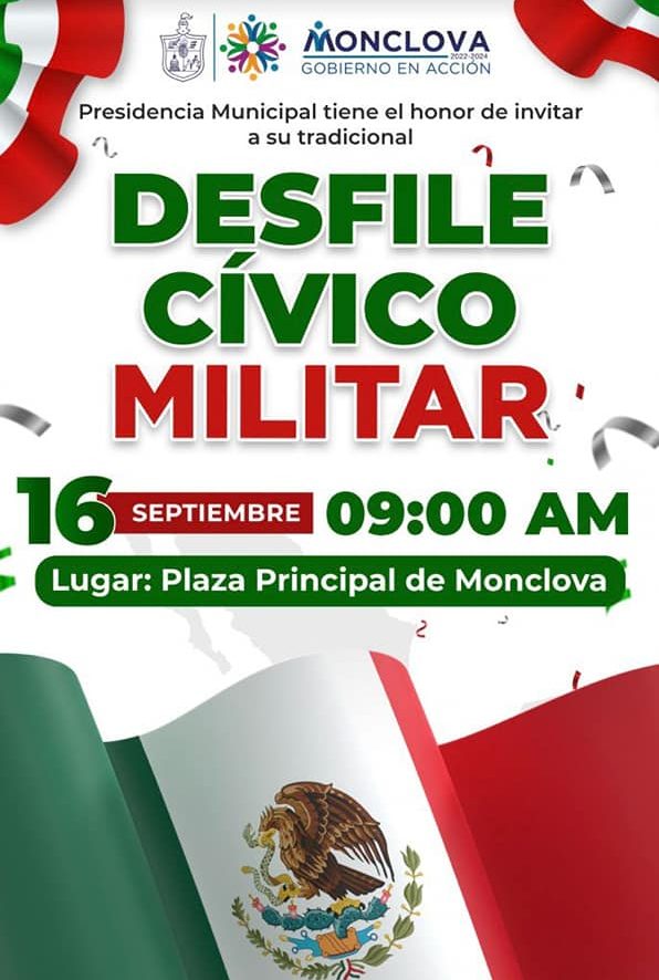 Todo listo para celebrar el 214 aniversario de la Independencia de México en Monclova