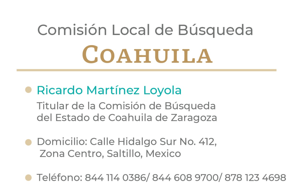 La Comisión Nacional de Búsqueda ofrece las direcciones de todas las Comisiones Locales de Búsqueda