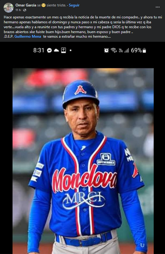 Guillermo Mena, "bat boy" del equipo Acereros de Monclova