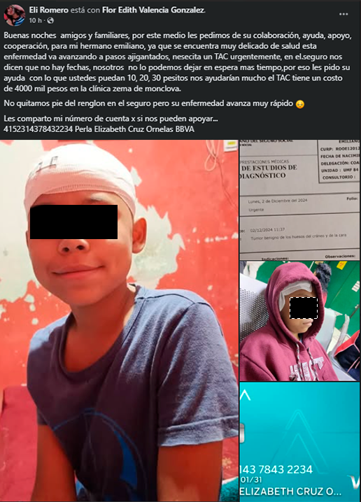 Piden apoyo para cubrir estudios de Emiliano