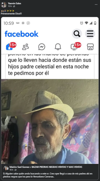 Podría estar en Piedras Negras don Miguel, abuelito desaparecido desde el 9 de diciembre