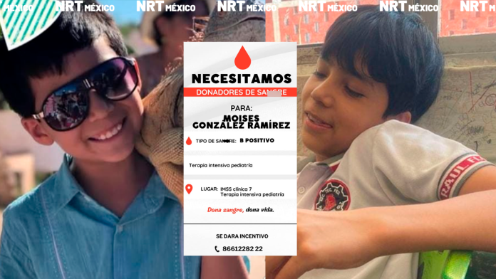 Moisés lucha contra dengue hemorrágico en Monclova; solicitan donación de plaquetas y sangre para el menor