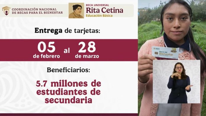 Beca Rita Cetina: Estudiantes de secundaria recibirán mil 900 pesos a partir de febrero