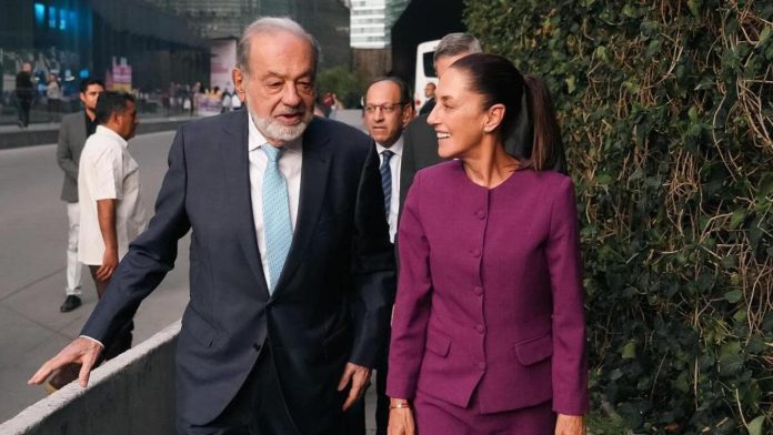 Carlos Slim reconoce a Claudia Sheinbaum por creación del programa 