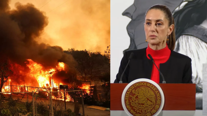 Claudia Sheinbaum se solidariza con mexicanos afectados por incendios en Los Ángeles, California
