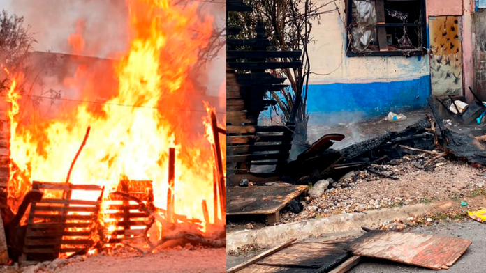 Fogata para combatir el frío provoca incendio en tejabán de Coahuila