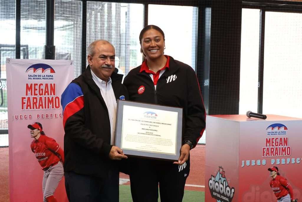 Megan Faraimo al salón de la Fama del béisbol mexicano