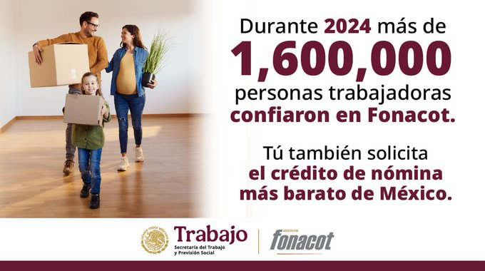 Más de 1.6 millones de trabajadores confiaron en Fonacot durante 2024