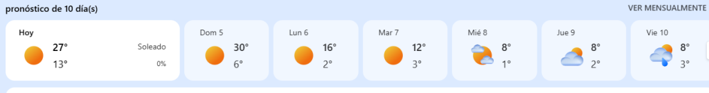 Pronóstico 10 días en Monclova, Coahuila