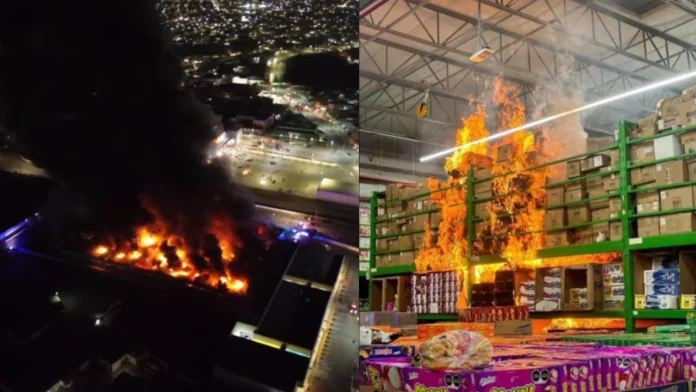 Millonarias pérdidas por incendio dé Aurrerá; aún no se sofoca al 100%