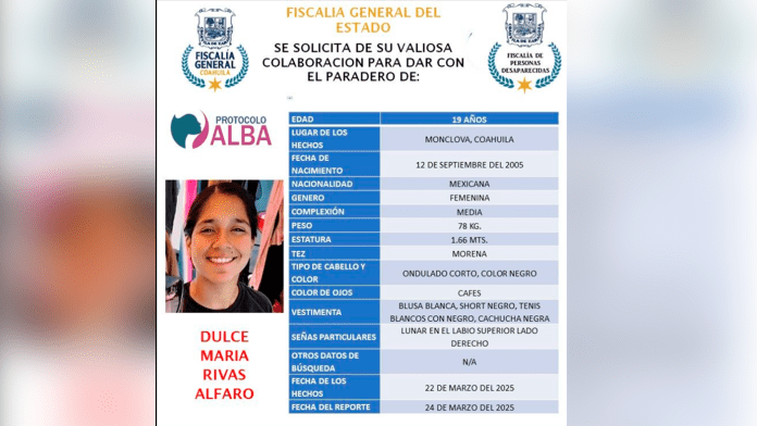 Desaparece joven en Monclova; madre pide ayuda para localizarla a través de redes sociales