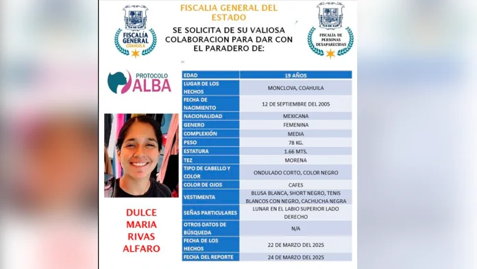 Desaparece joven en Monclova; madre pide ayuda para localizarla a través de redes sociales