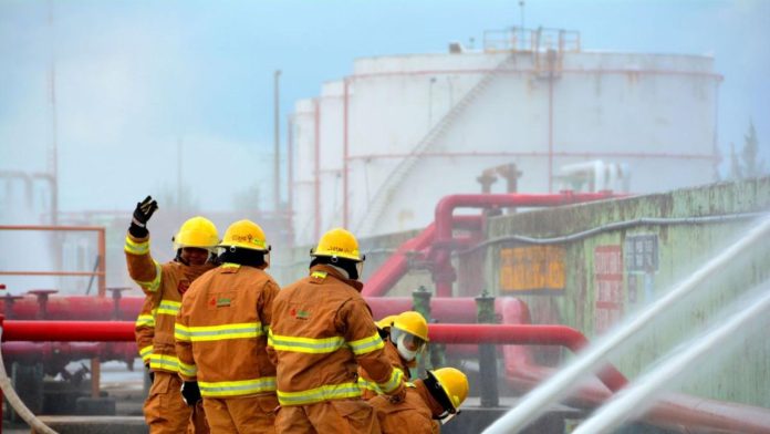 Pemex realiza simulacro de emergencia en Terminal de Almacenamiento y Despacho Mérida
