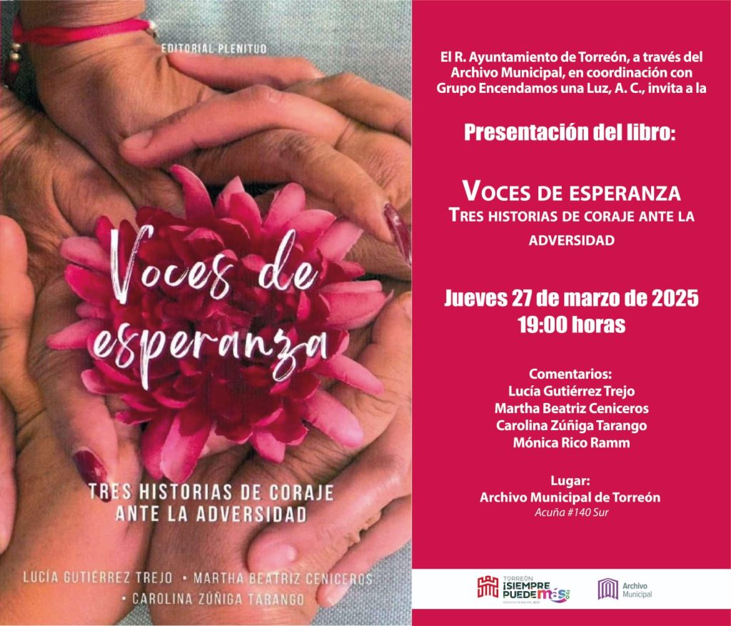 Presentarán libro sobre testimonios de resiliencia ante la adversidad