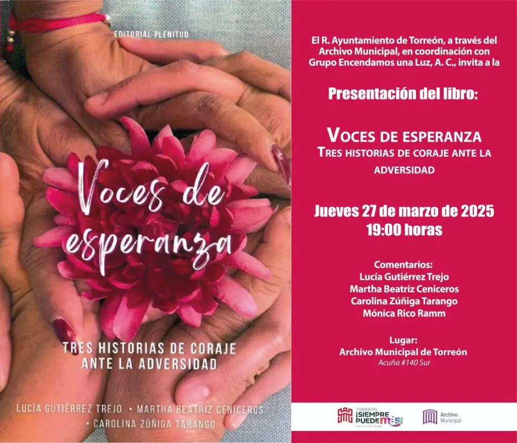 Presentarán libro sobre testimonios de resiliencia ante la adversidad