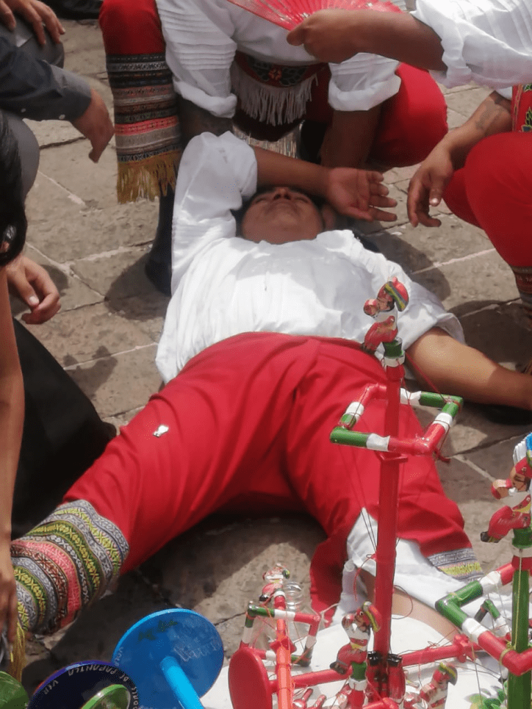 Volador de Papantla sufre caída durante baile tradicional en Xochimilco