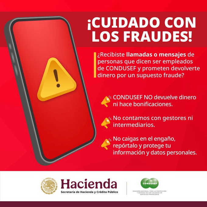 CONDUSEF advierte sobre estafas que usan su nombre para engañar a usuarios