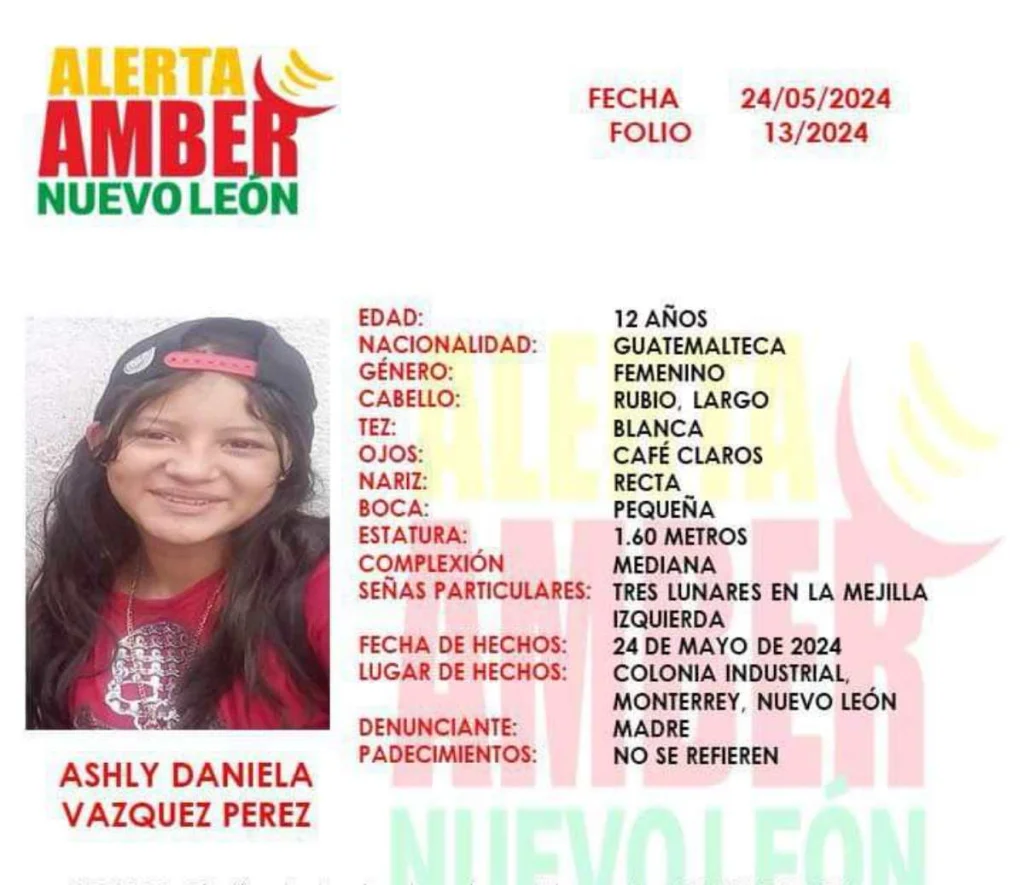 Encuentran en Monterrey a menor guatemalteca buscada desde 2024