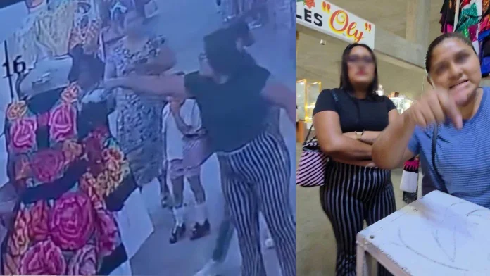 Captan a dos mujeres arrojando cloro a trajes tradicionales en un mercado de Oaxaca