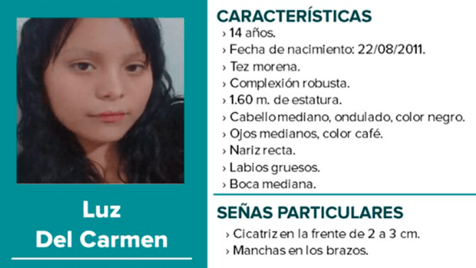 Lanzan alerta para localizar a Luz del Carmen, adolescente de 14 años desaparecida en Coahuila