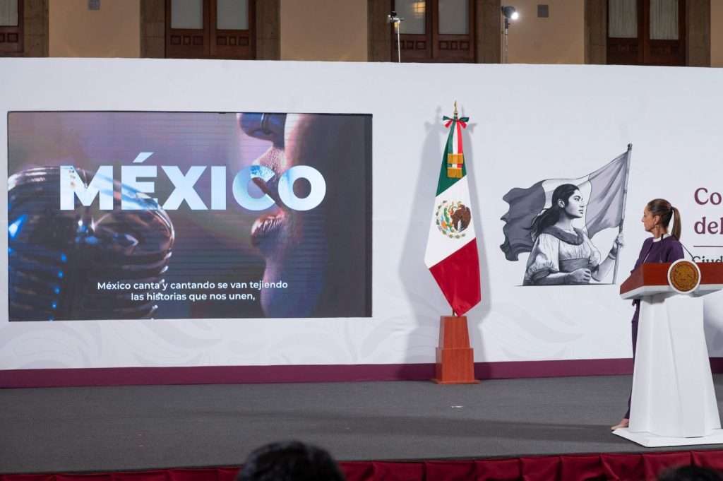 Claudia Sheinbaum anuncia primer concurso binacional de música: México canta por la paz y contra las adicciones