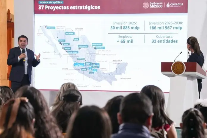 Conagua anuncia inversión de 186 mil 547 mdp entre 2025-2030 para la construcción de 37 proyectos hídricos en todo el país