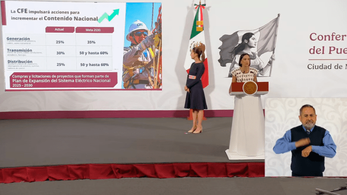 CFE realizará acciones para aumentar el contenido nacional de energía