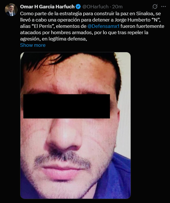 Reportan que Humberto Figueroa, "La Perris", integrante de "Los Chapitos", fue abatido durante enfrentamiento